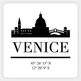 VENICE ITALY BLACK SILHOUETTE SKYLINE ART Sticker